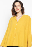 SAE POCKET LOOSE BLOUSE (MUSTARD) 7807