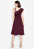 XANDRA FRILL DRESS 7213 (WINE RED)