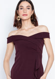 KATHRINA FRILL DRESS 7513 (WINE RED)